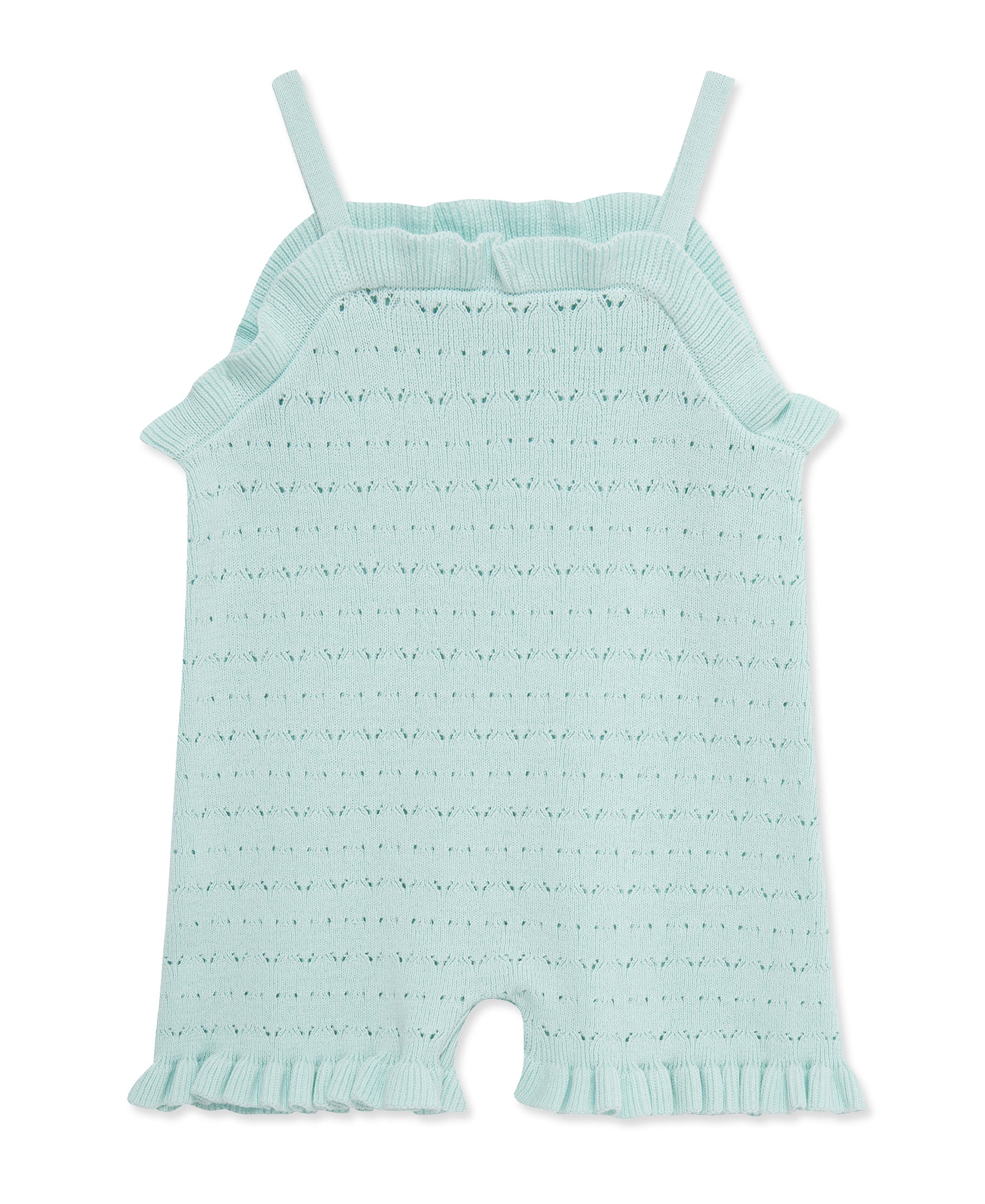 Aqua Pointelle Knit Romper (2T-4T)