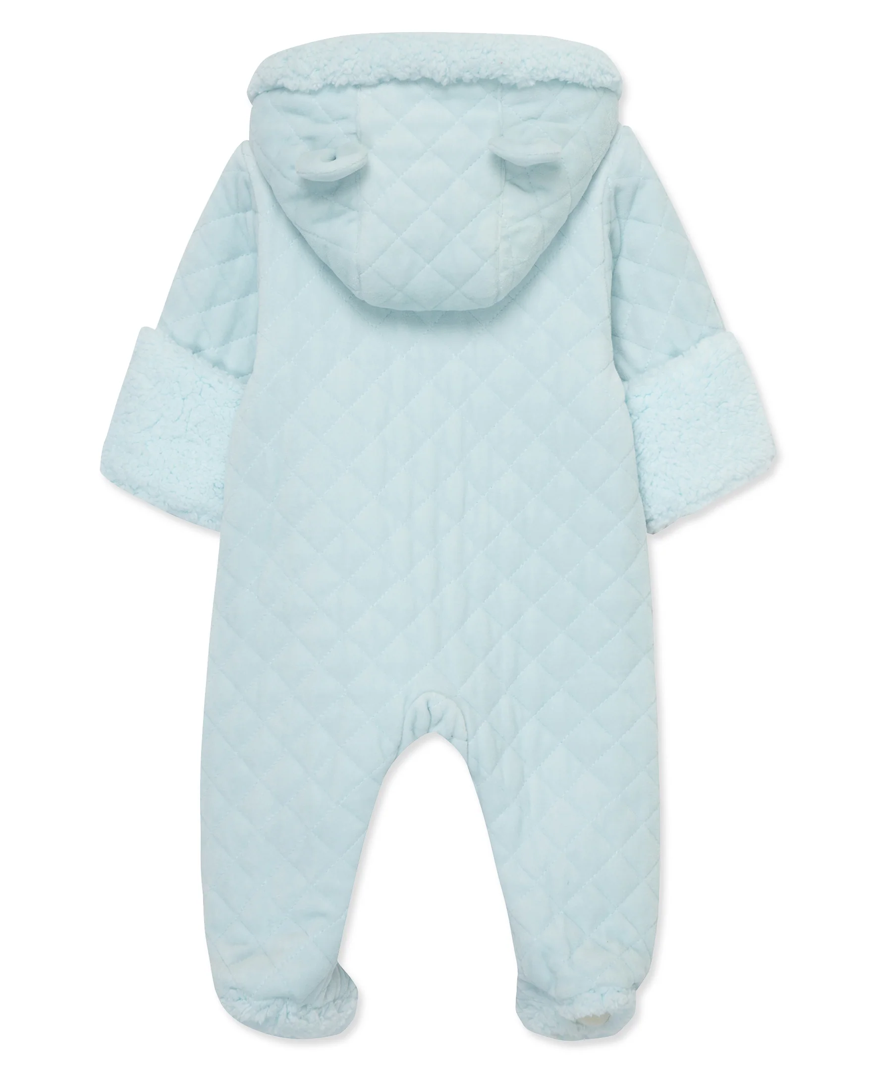Blue Bear Quilted Velour Pram - Image 5
