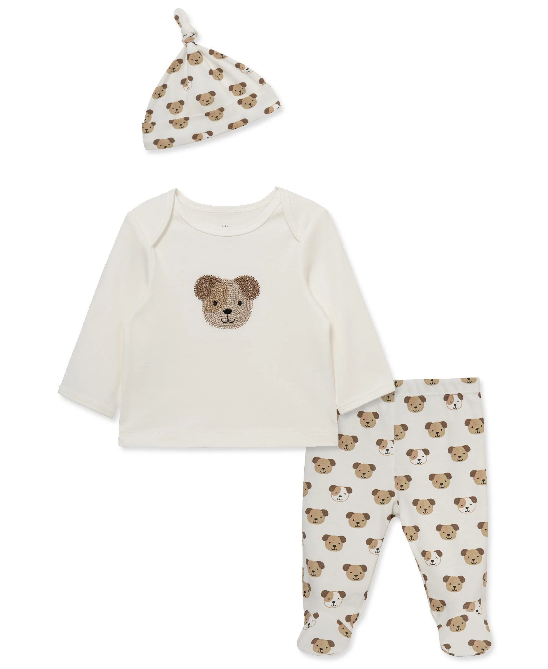 Cute Puppy Footed Pant Set (NB-9M)