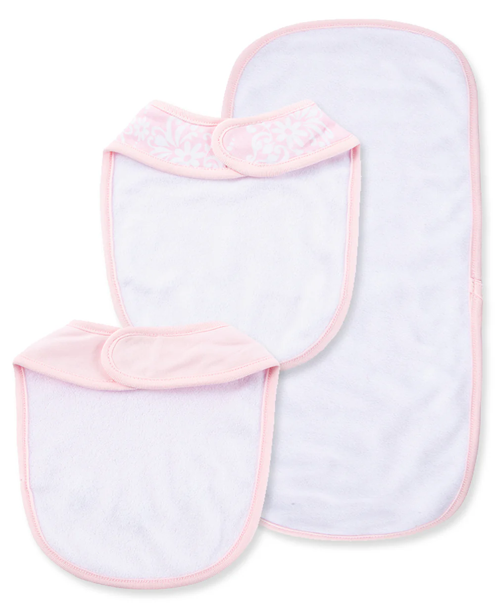 Damask Scroll Bib & Burp Set - Image 5