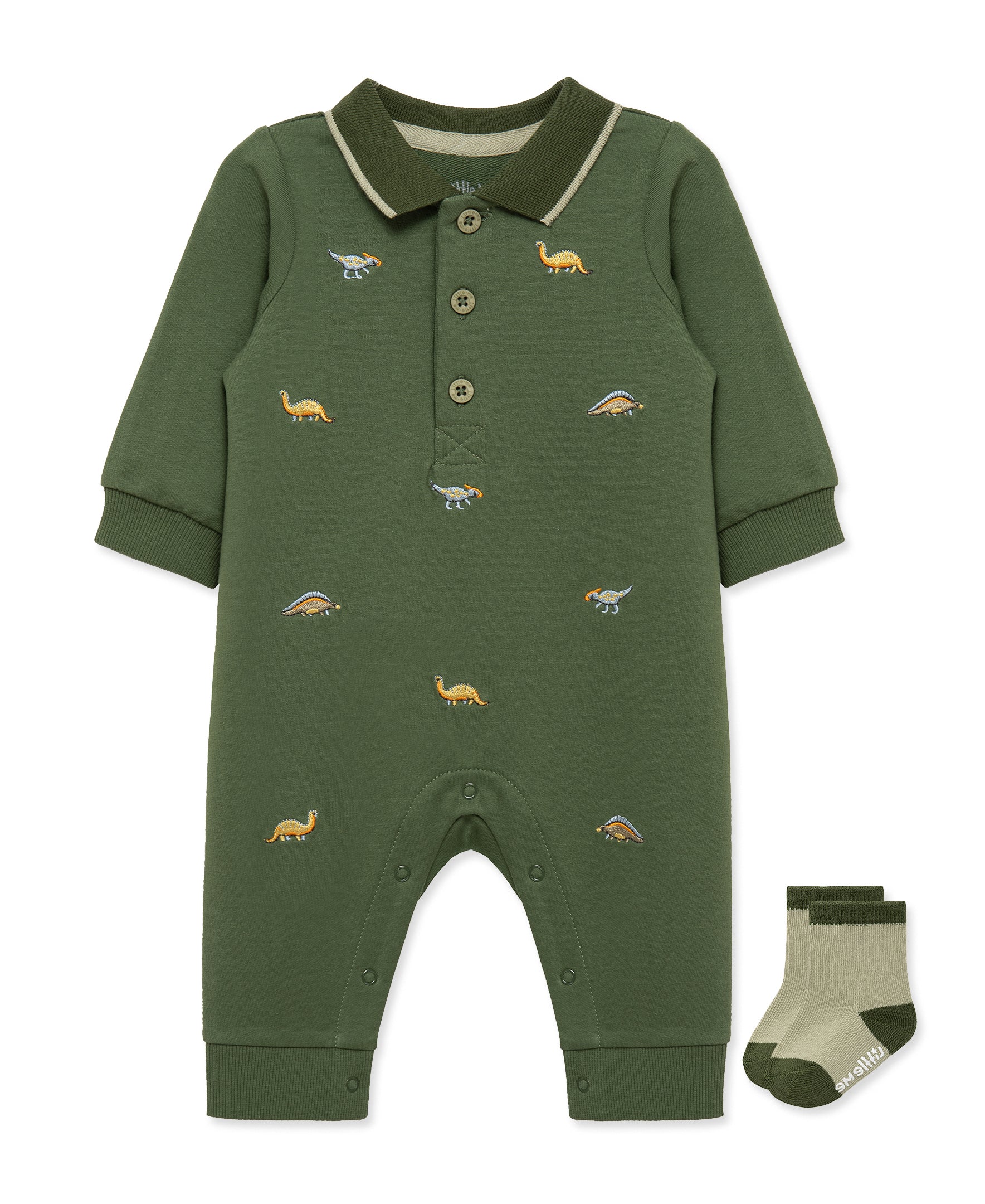 Dinos Coverall & Socks (3M-12M)