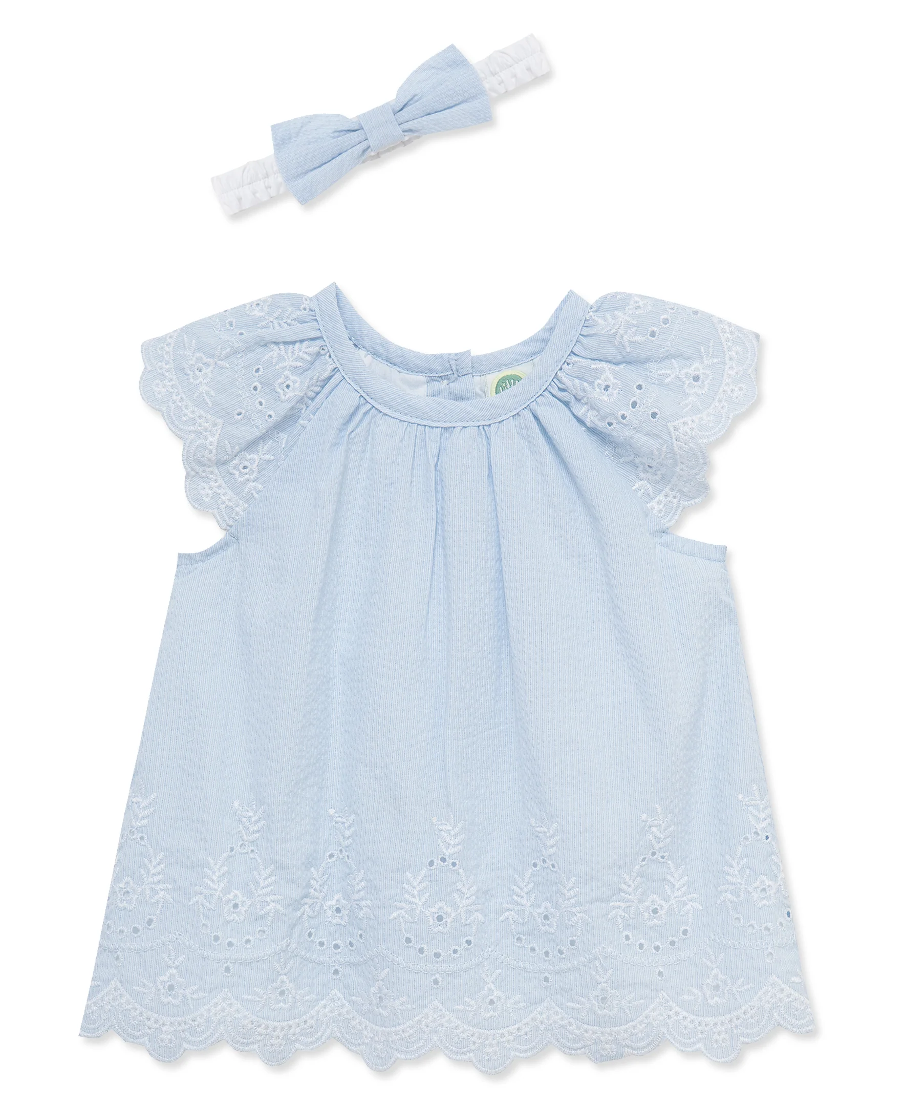 Eyelet Stripe Woven 2-Piece Sunsuit & Headband - Image 4