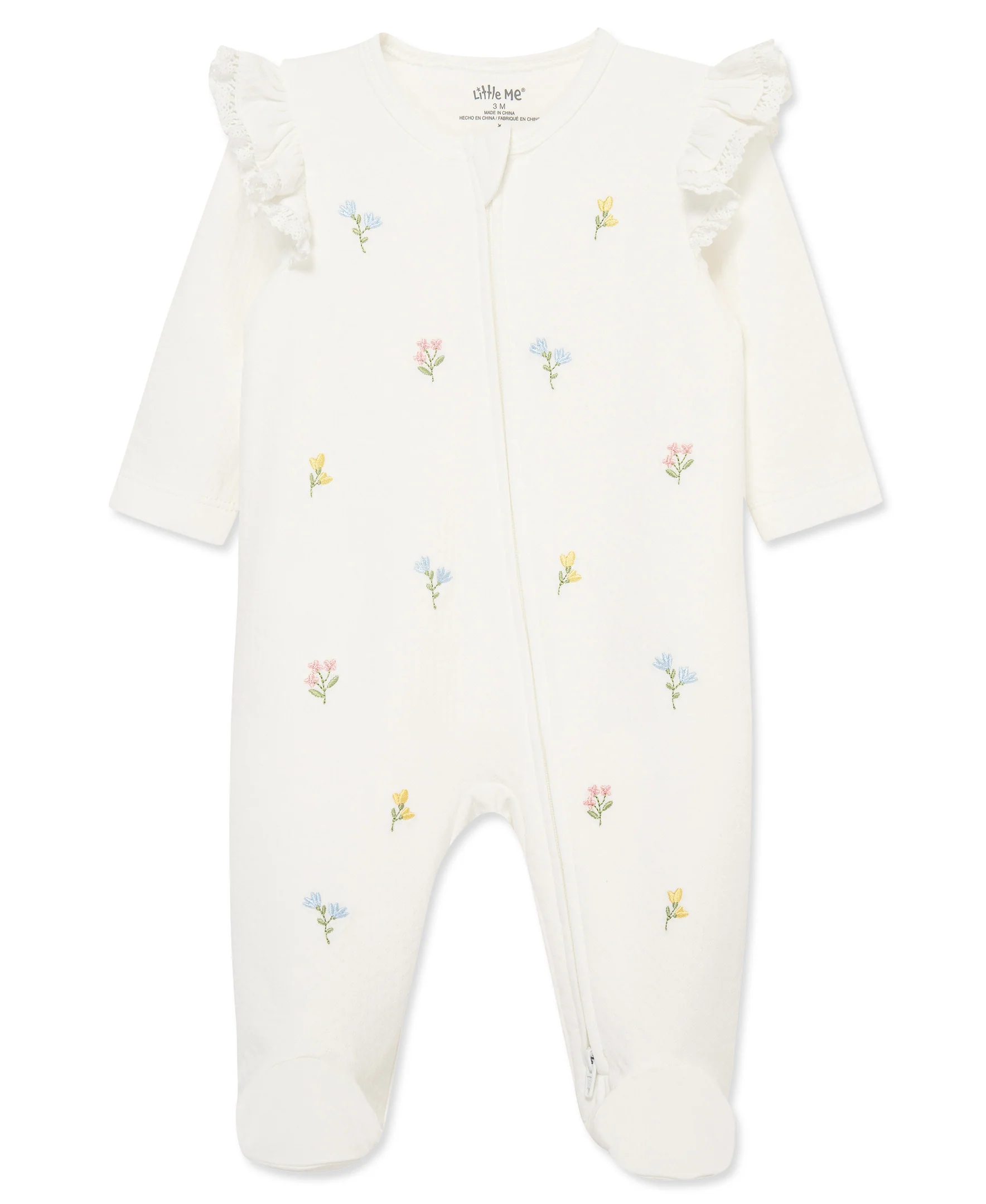 Floral 2-Way-Zip Footed One-Piece
