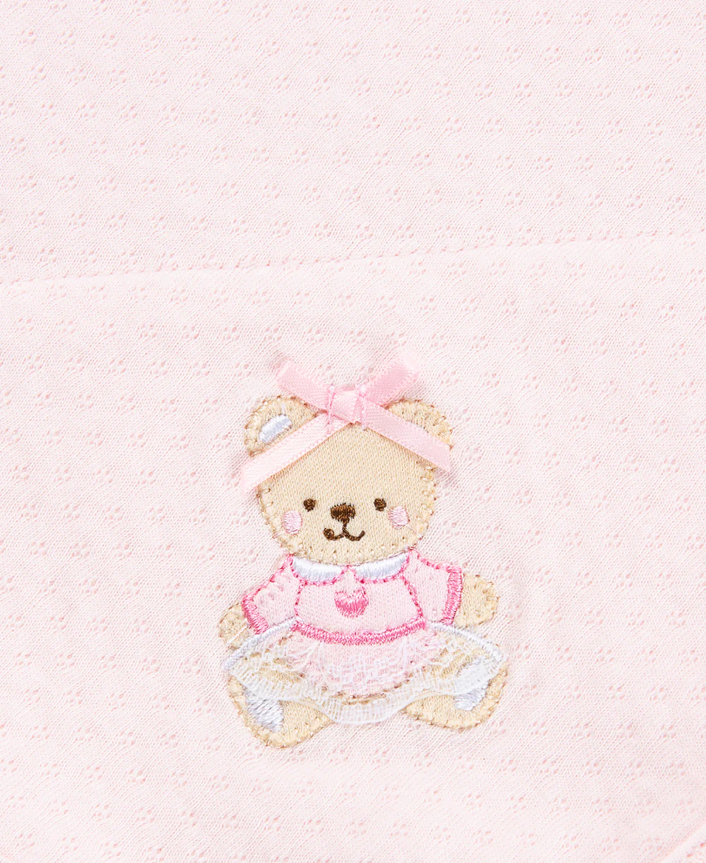 Pink Bear Receiving Blanket - Image 2