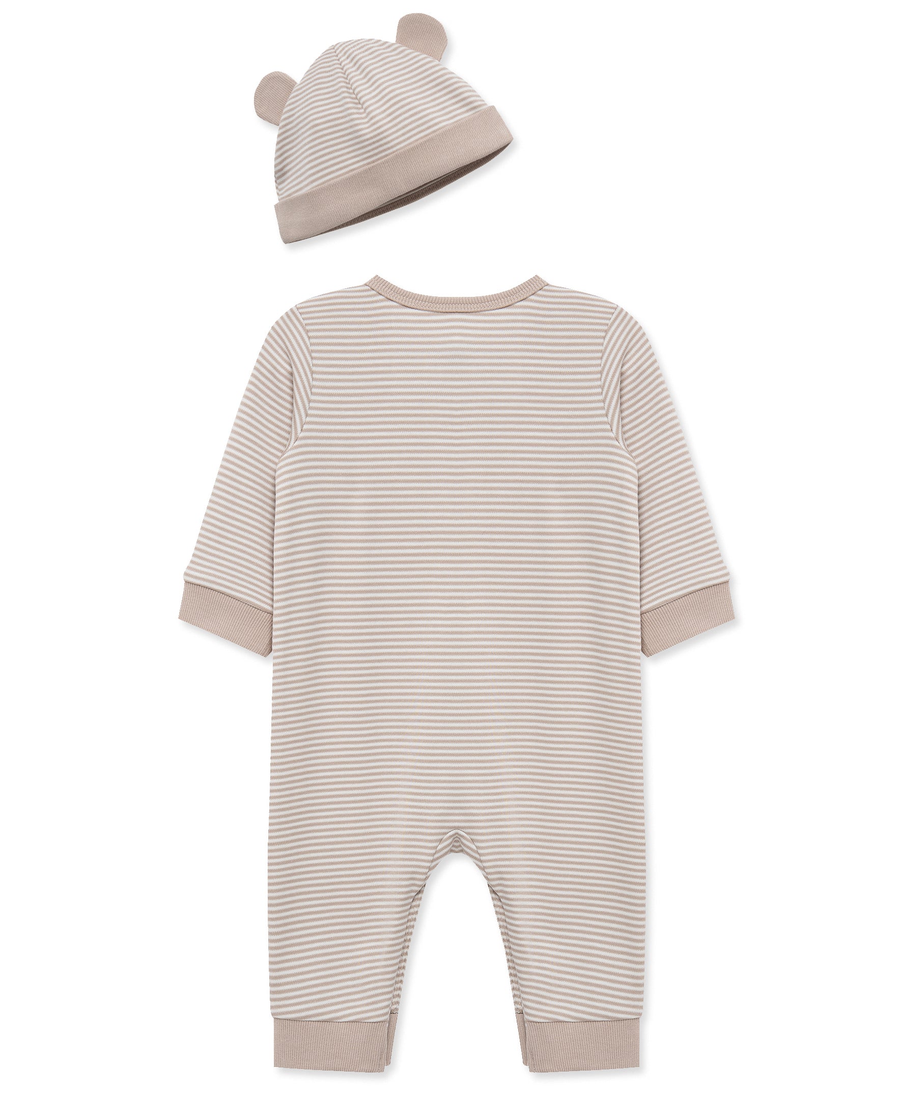 Taupe Striped Coverall & Hat - Image 4