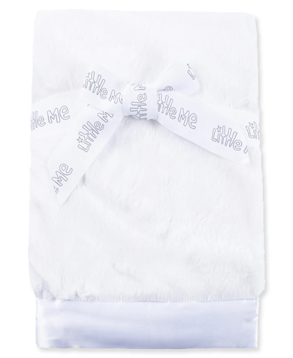 White Plush Receiving Blanket - Image 2